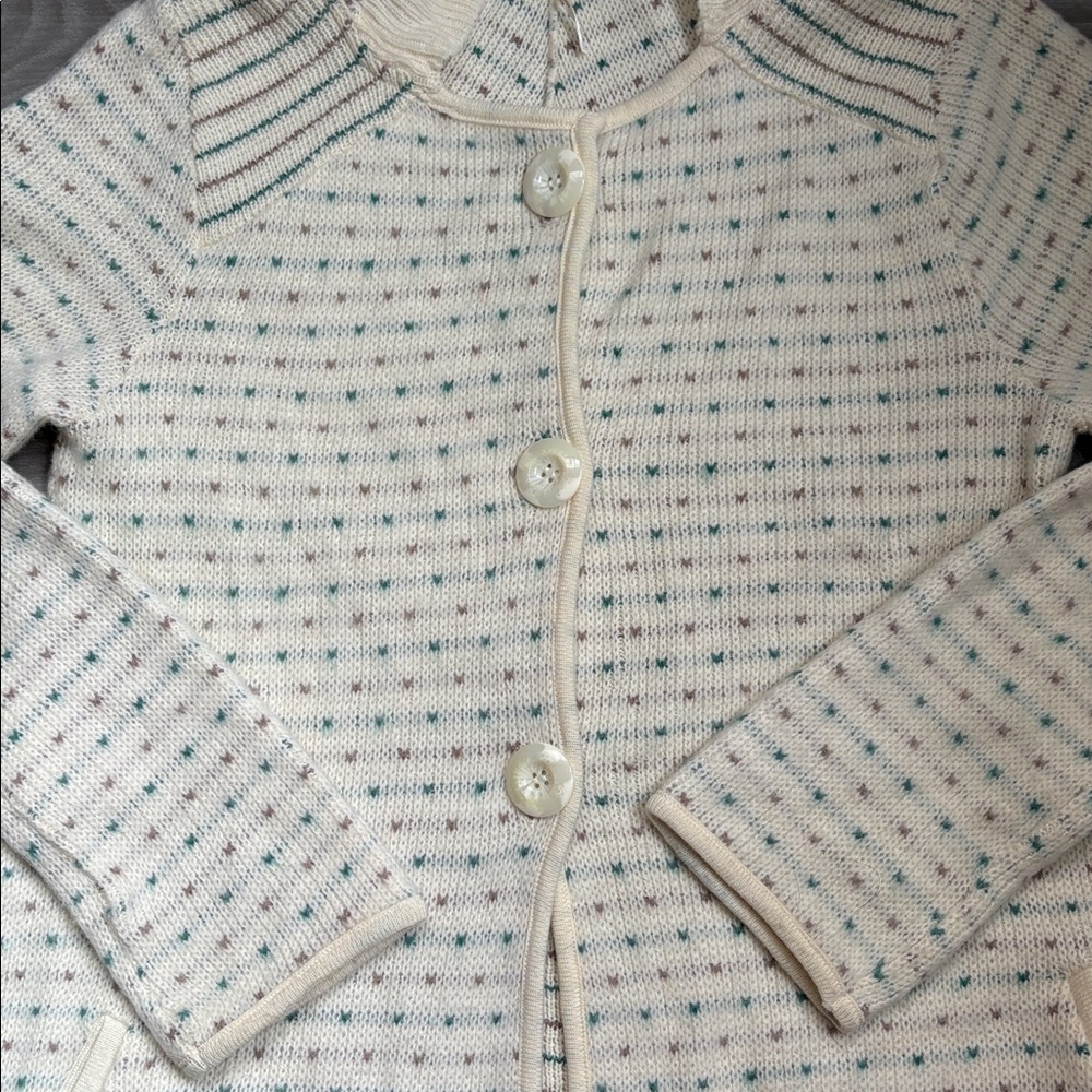 Free People Cozy Cream Hooded Cardigan Sweater - Picture 2 of 9